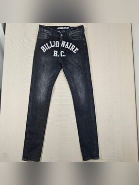 Billionaire Boys Club Black Washed Logo Button-Fly Jeans